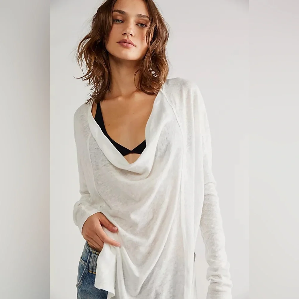 new FREE PEOPLE COTTON / LINEN blend top J281/370 267